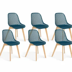 6 chaises bleu canard pour salle à manger*IDMarket Sale