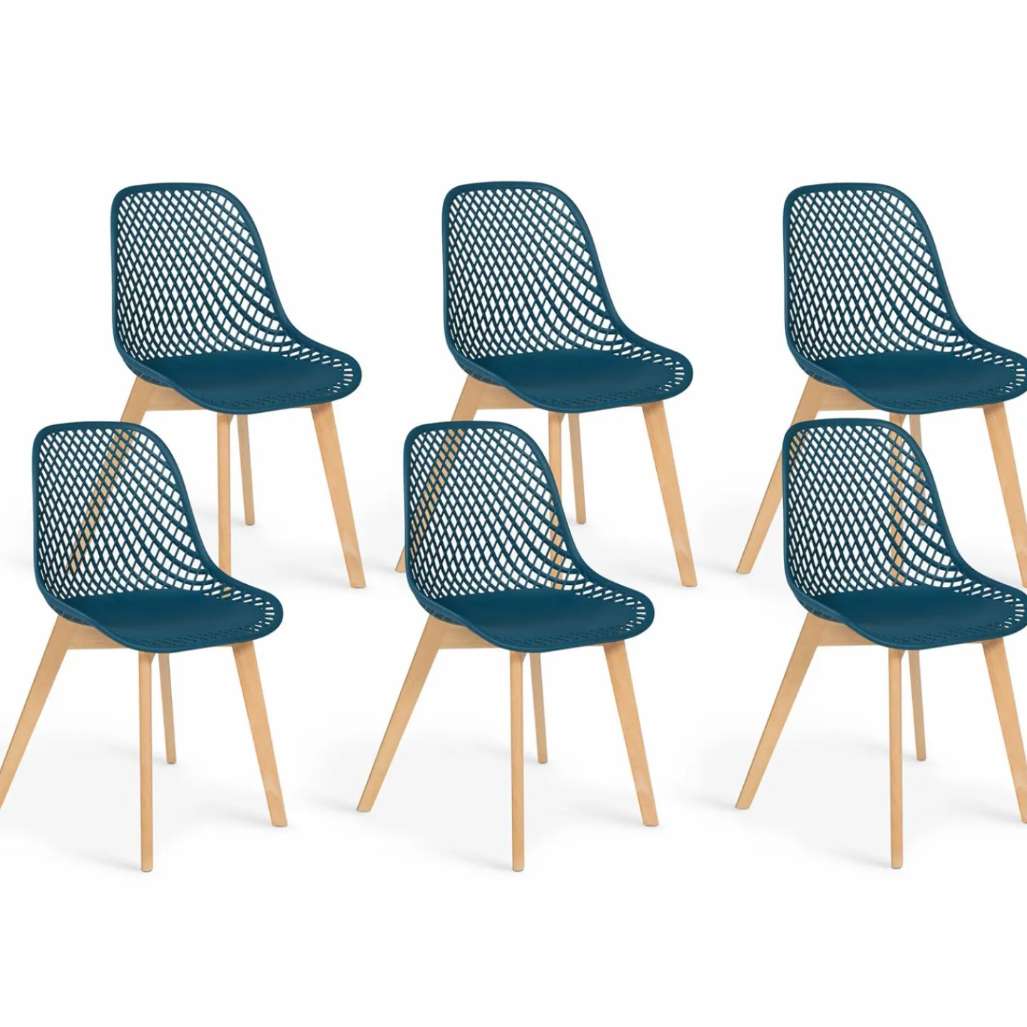 6 chaises bleu canard pour salle à manger*IDMarket Sale