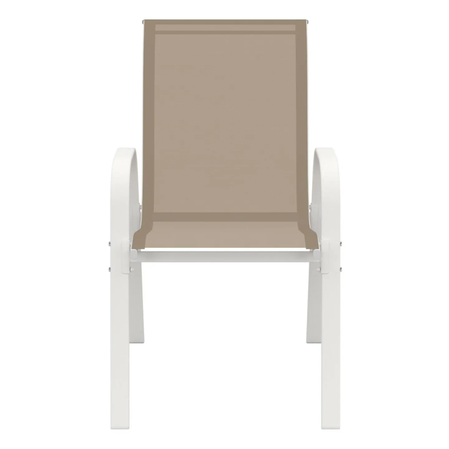 6 chaises de jardin blanc et beige empilables en métal et textilène*IDMarket Discount