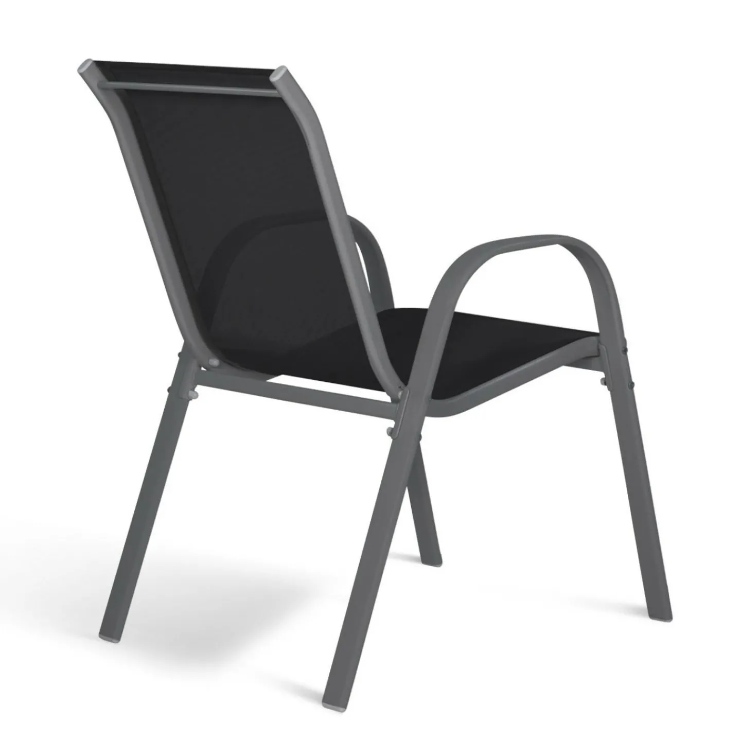 6 chaises de jardin en métal et textilène gris, noir et terracotta empilables*IDMarket Best