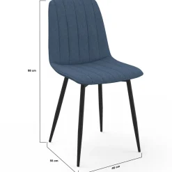 6 chaises en tissu bleu*IDMarket Outlet
