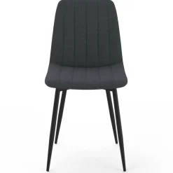 6 chaises en tissu gris foncé*IDMarket Outlet