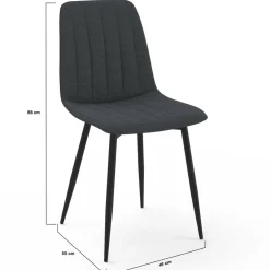 6 chaises en tissu gris foncé*IDMarket Outlet