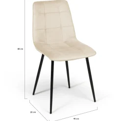 6 Chaises en velours mix color terracotta et beige*IDMarket Online