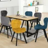 6 Chaises en velours mix color bleu, gris et jaune*IDMarket New