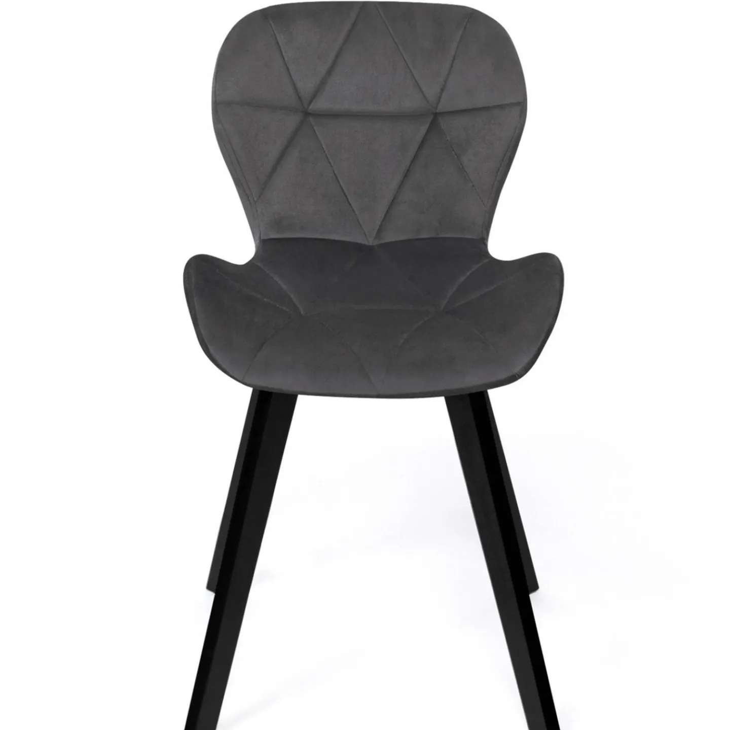 6 Chaises en velours mix color bleu, gris et jaune*IDMarket New