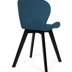 6 Chaises en velours mix color bleu, gris et jaune*IDMarket New