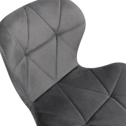 6 Chaises en velours mix color bleu, gris et jaune*IDMarket New