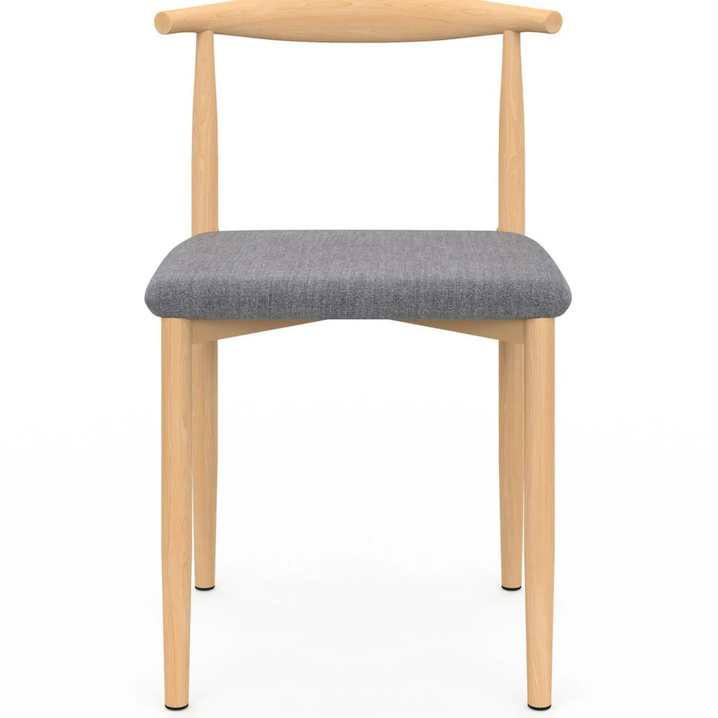 6 chaises imitation bois et tissu gris clair*IDMarket Online