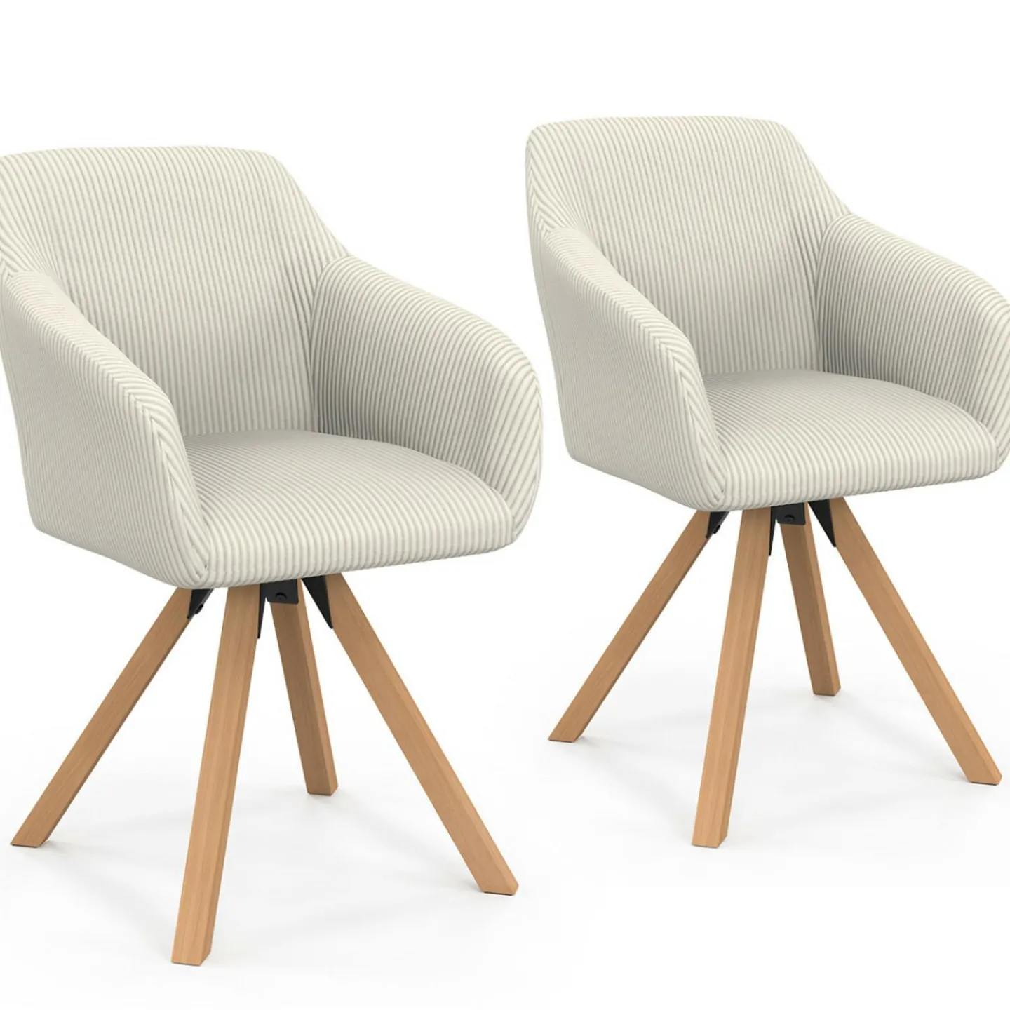 2 chaises pivotantes et fauteuils en velours beige*IDMarket Sale