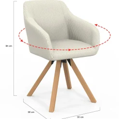 2 chaises pivotantes et fauteuils en velours beige*IDMarket Sale