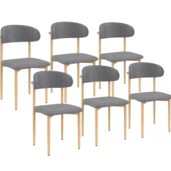 6 chaises scandinaves en tissu gris clair effet chiné*IDMarket