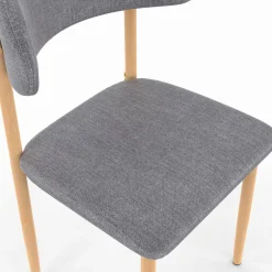 6 chaises scandinaves en tissu gris clair effet chiné*IDMarket