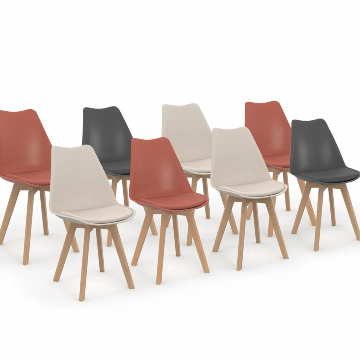 8 chaises scandinaves mix color*IDMarket