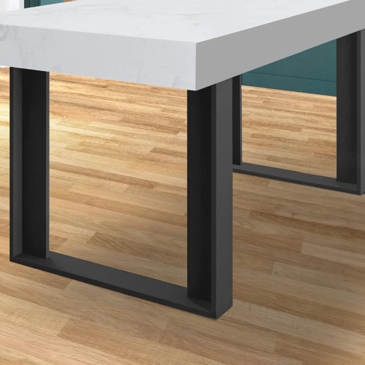 2 pieds de table carrés noir 75 cm*IDMarket Best