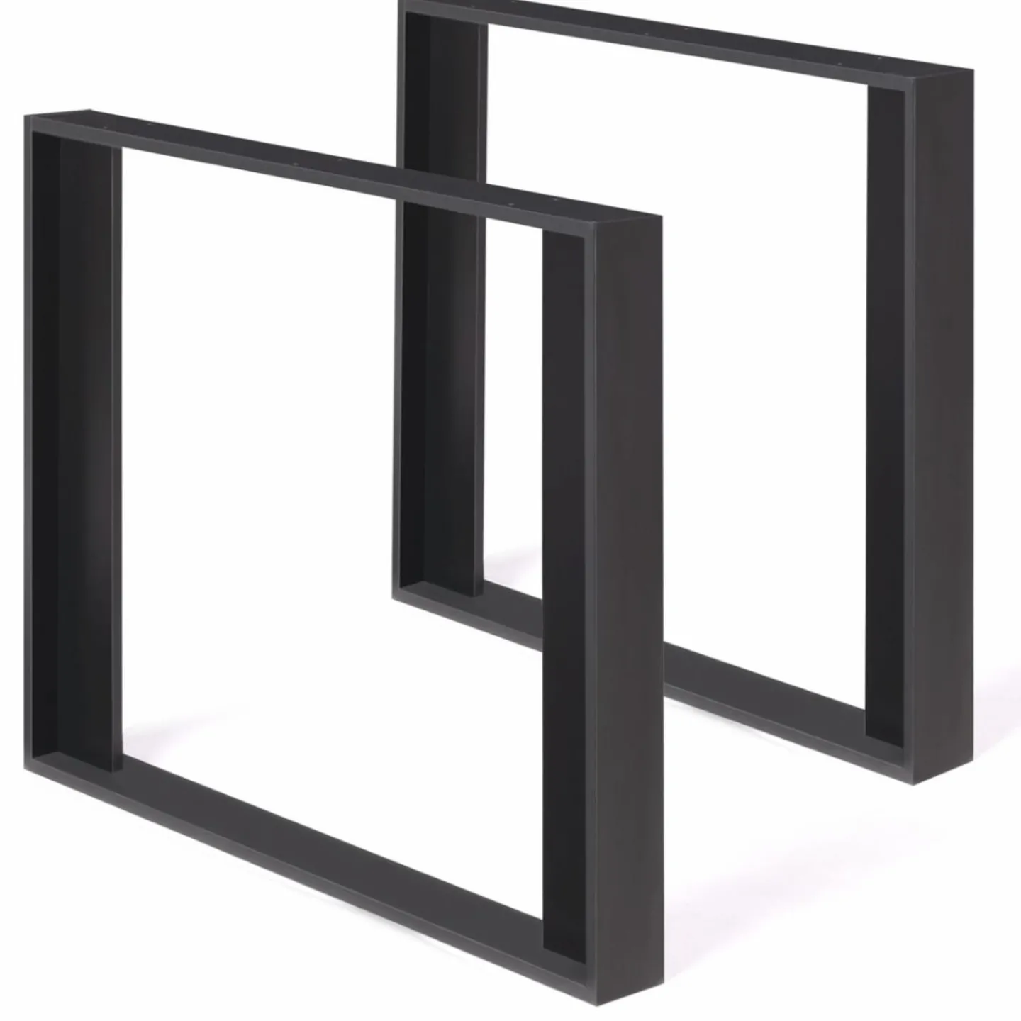2 pieds de table carrés noir 75 cm*IDMarket Best
