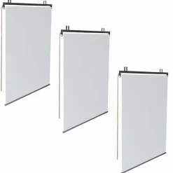 3 stores enrouleurs blancs 225 cm pour pergola*IDMarket New