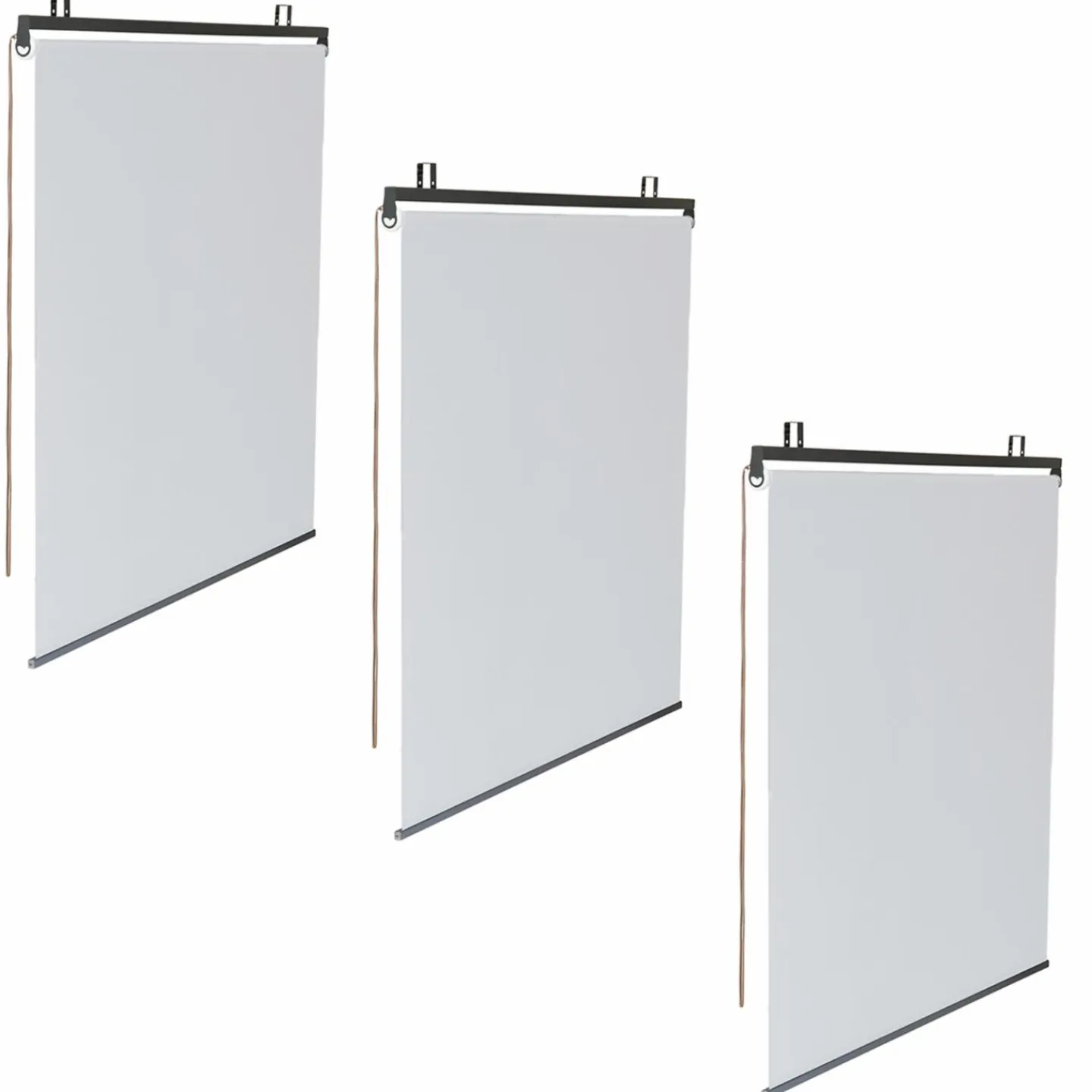 3 stores enrouleurs blancs 225 cm pour pergola*IDMarket New