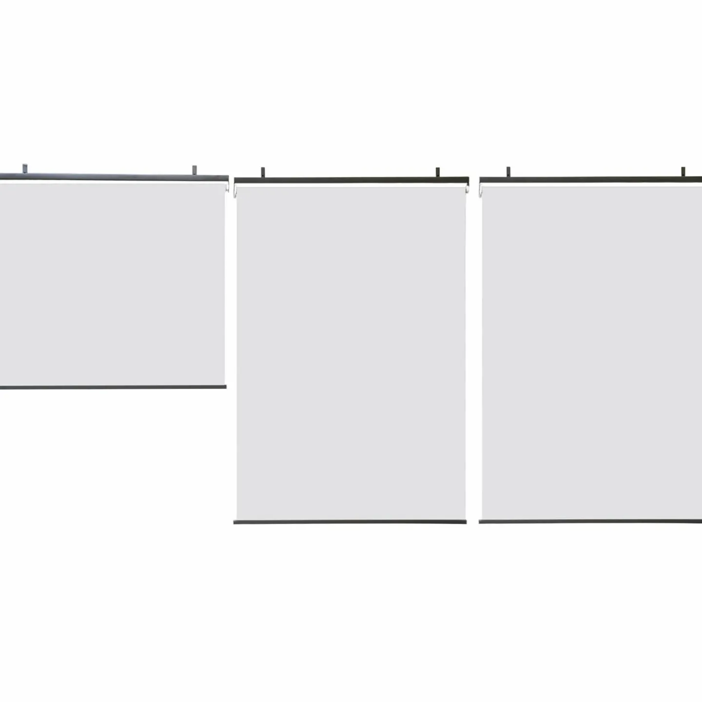 3 stores enrouleurs blancs 225 cm pour pergola*IDMarket New