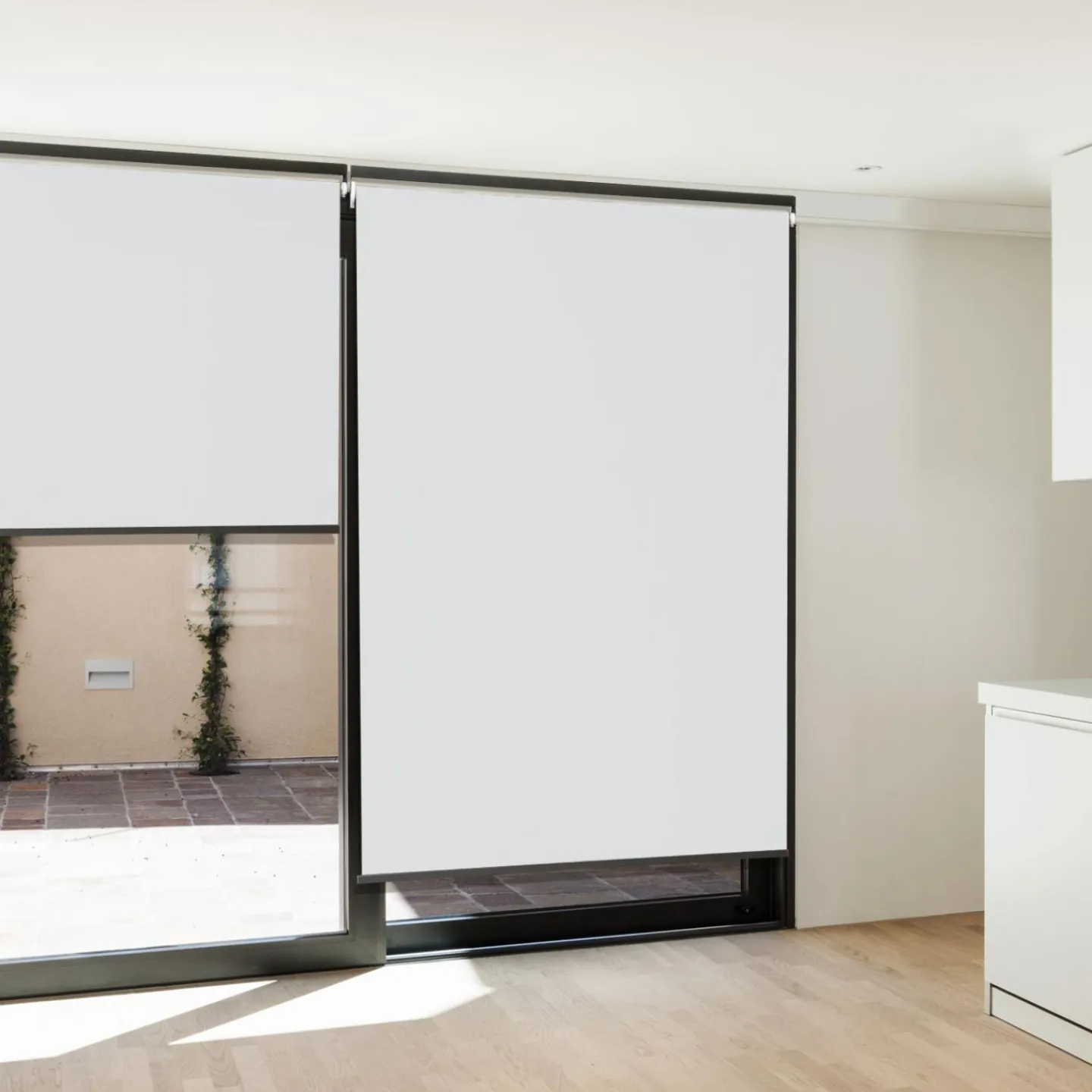 3 stores enrouleurs blancs 225 cm pour pergola*IDMarket New