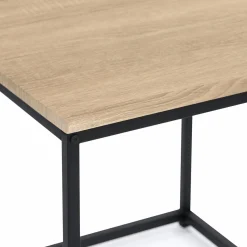 3 tables basses gigognes bois et métal carrées*IDMarket