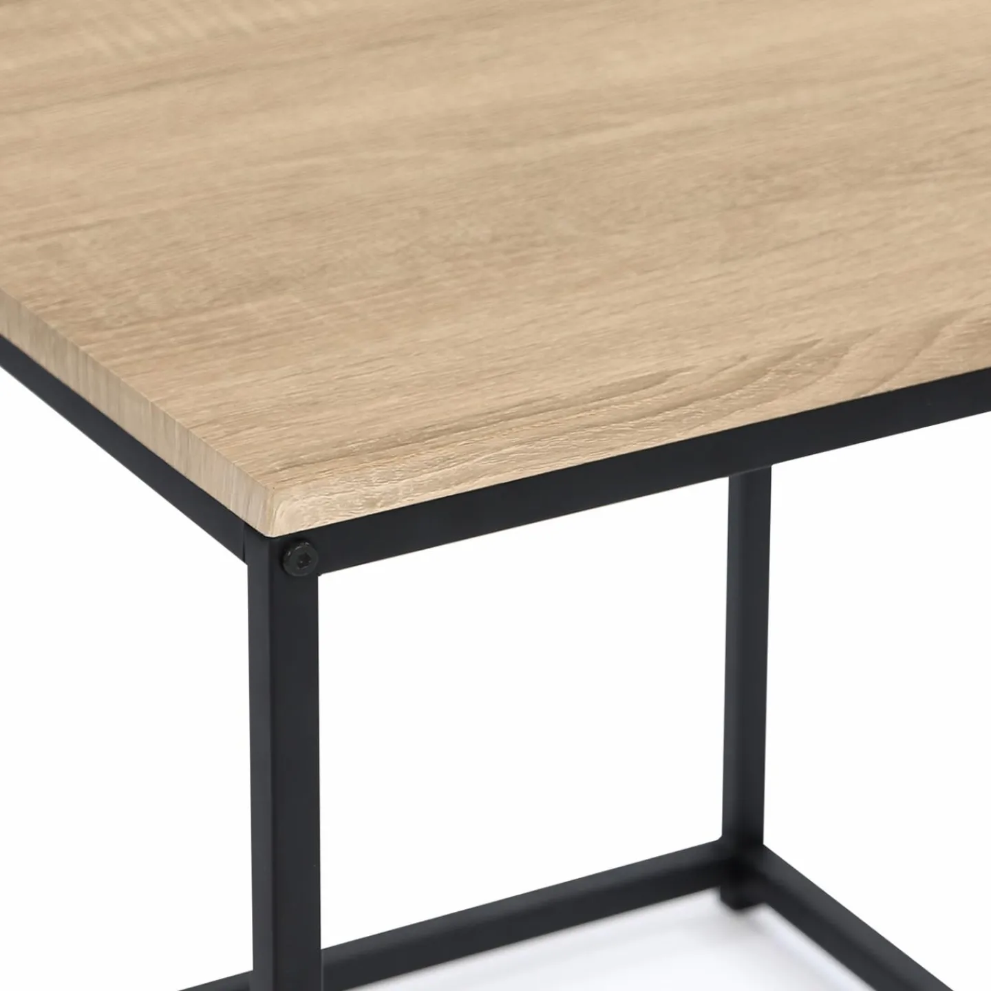 3 tables basses gigognes bois et métal carrées*IDMarket