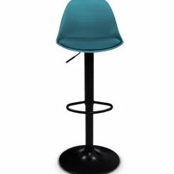 2 tabourets de bar design bleu canard et pied noir*IDMarket Clearance