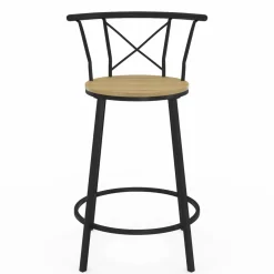 4 tabourets de bar industriel avec dossier arrondi*IDMarket New