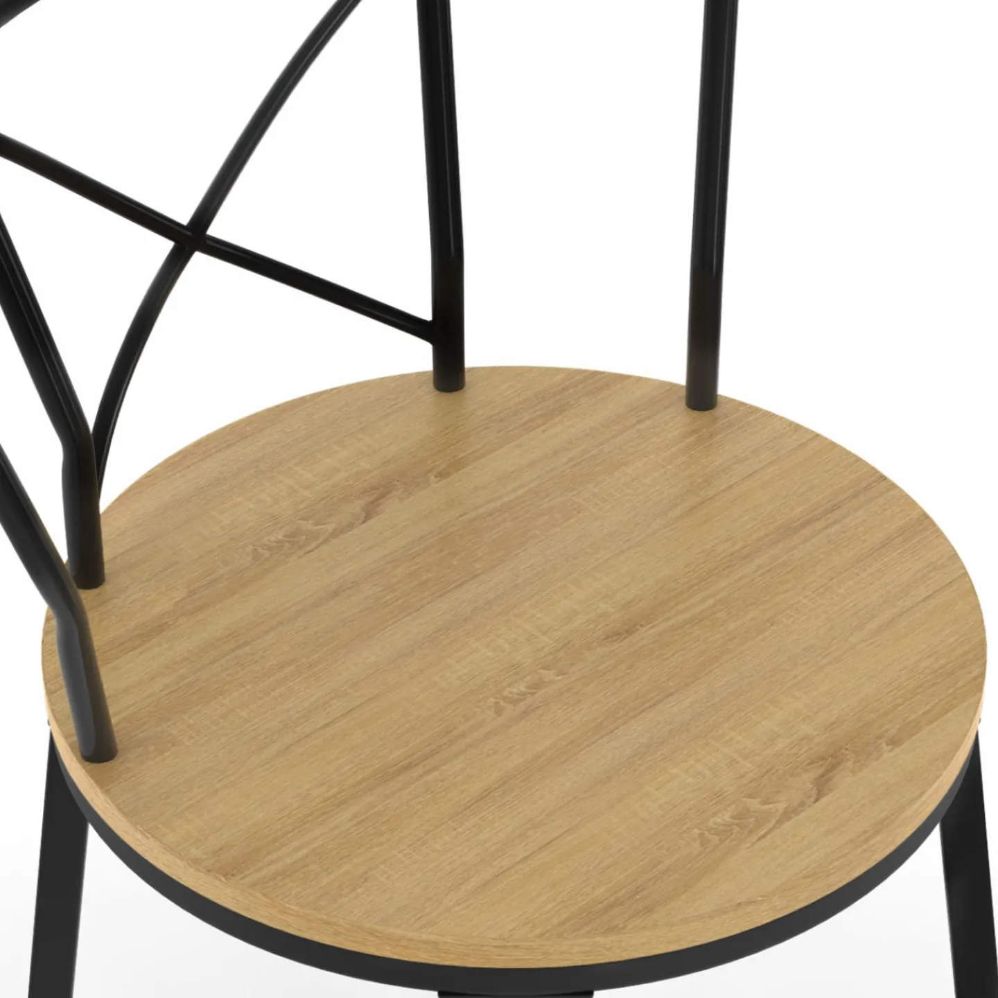 4 tabourets de bar industriel avec dossier arrondi*IDMarket New