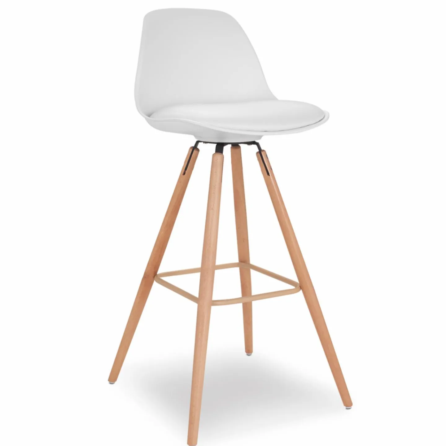 4 Tabourets de bar scandinave blanc SARA*IDMarket Best