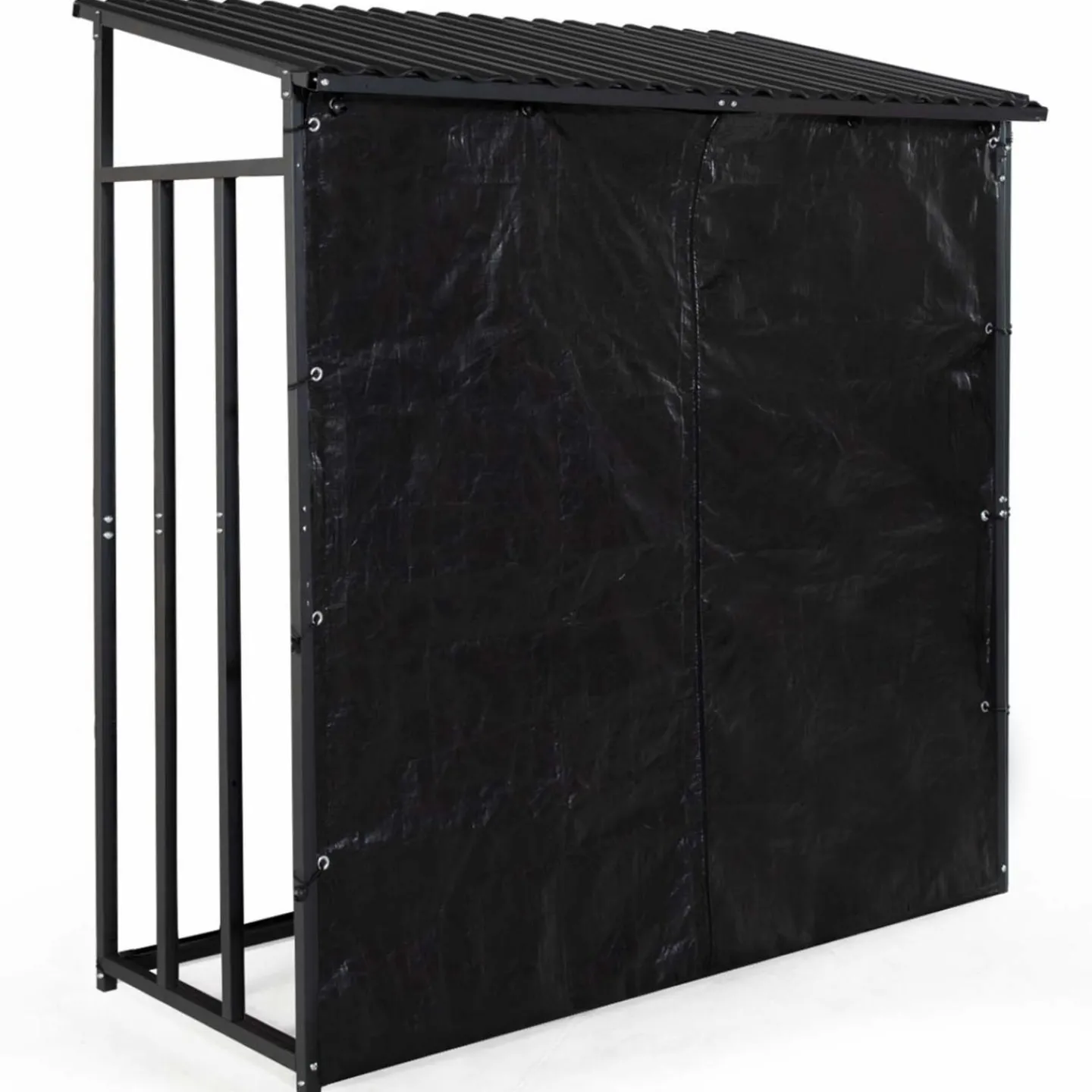 Abri bûches extérieur avec housse de protection*IDMarket Outlet