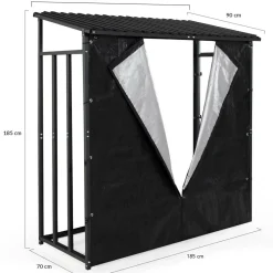 Abri bûches extérieur avec housse de protection*IDMarket Outlet