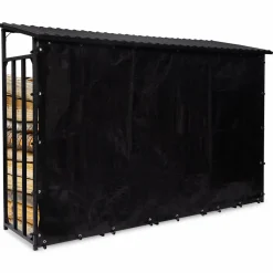 Abri bois de chauffage en acier galvanisé avec housse de protection*IDMarket New