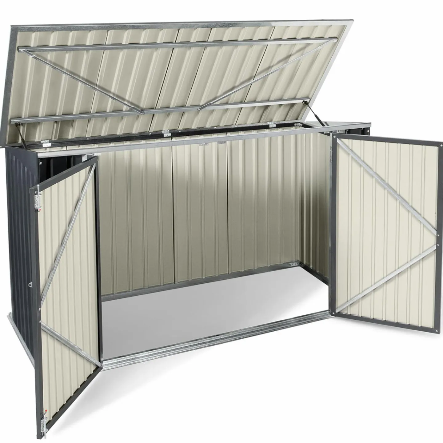 Abri de jardin acier galvanisé gris 2,2 m²*IDMarket