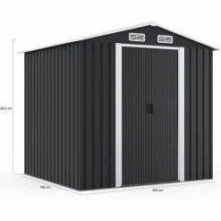 Abri de jardin gris en acier galvanisé*IDMarket Best