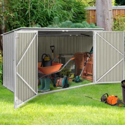 Abri de jardin multi-rangements en métal gris clair*IDMarket Best