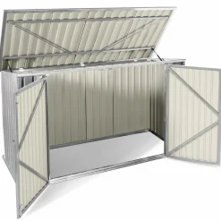 Abri de jardin multi-rangements en métal gris clair*IDMarket Best