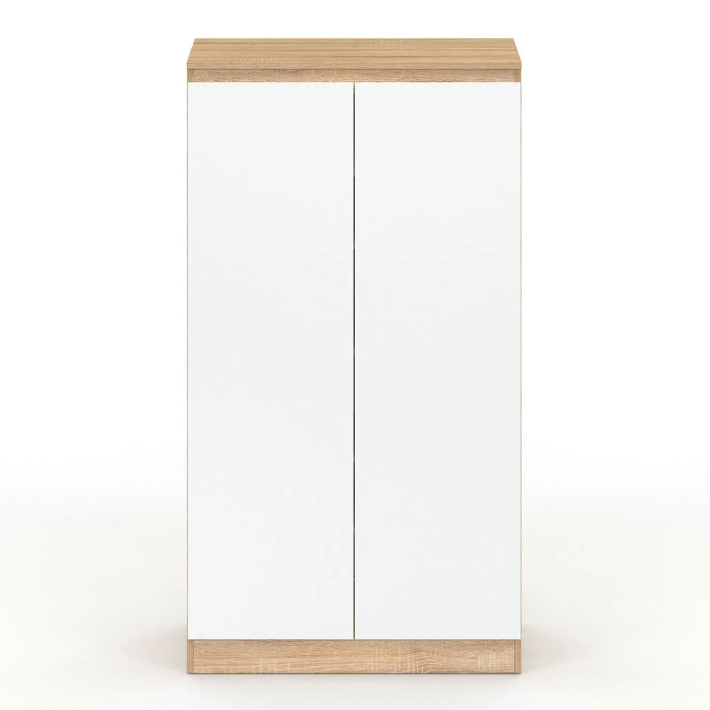 Armoire à chaussures 18 paires 2 portes blanc et effet bois*IDMarket Hot