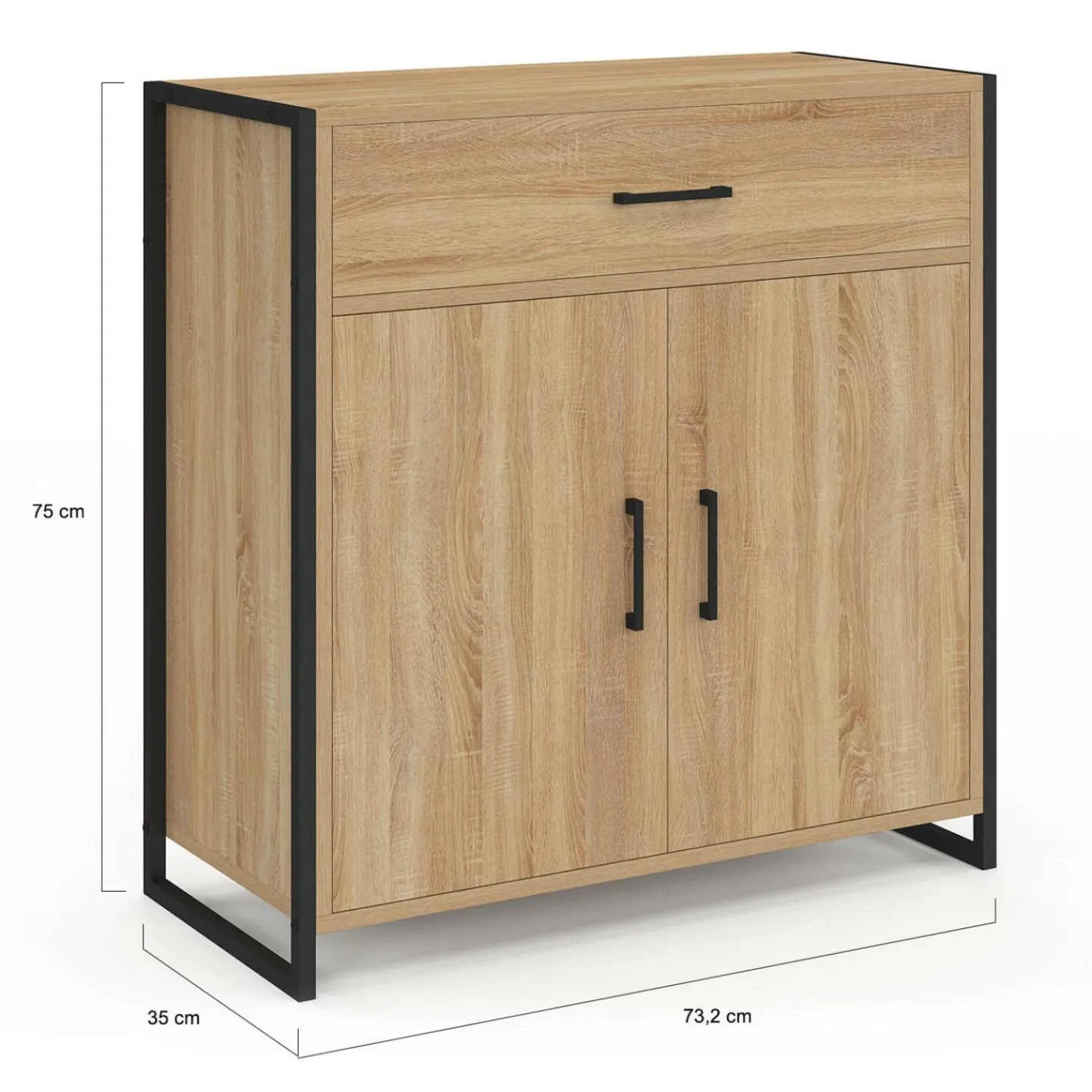 Armoire à chaussures 12 paires 2 portes et 1 tiroir design industriel*IDMarket Sale