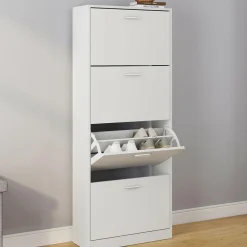 Armoire à chaussures 4 portes blanche*IDMarket Hot