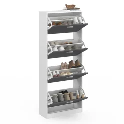 Armoire à chaussures 4 portes grises*IDMarket Sale