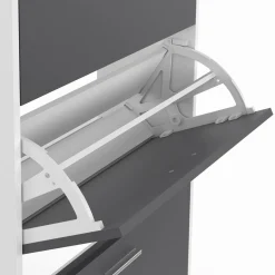 Armoire à chaussures 4 portes grises*IDMarket Sale