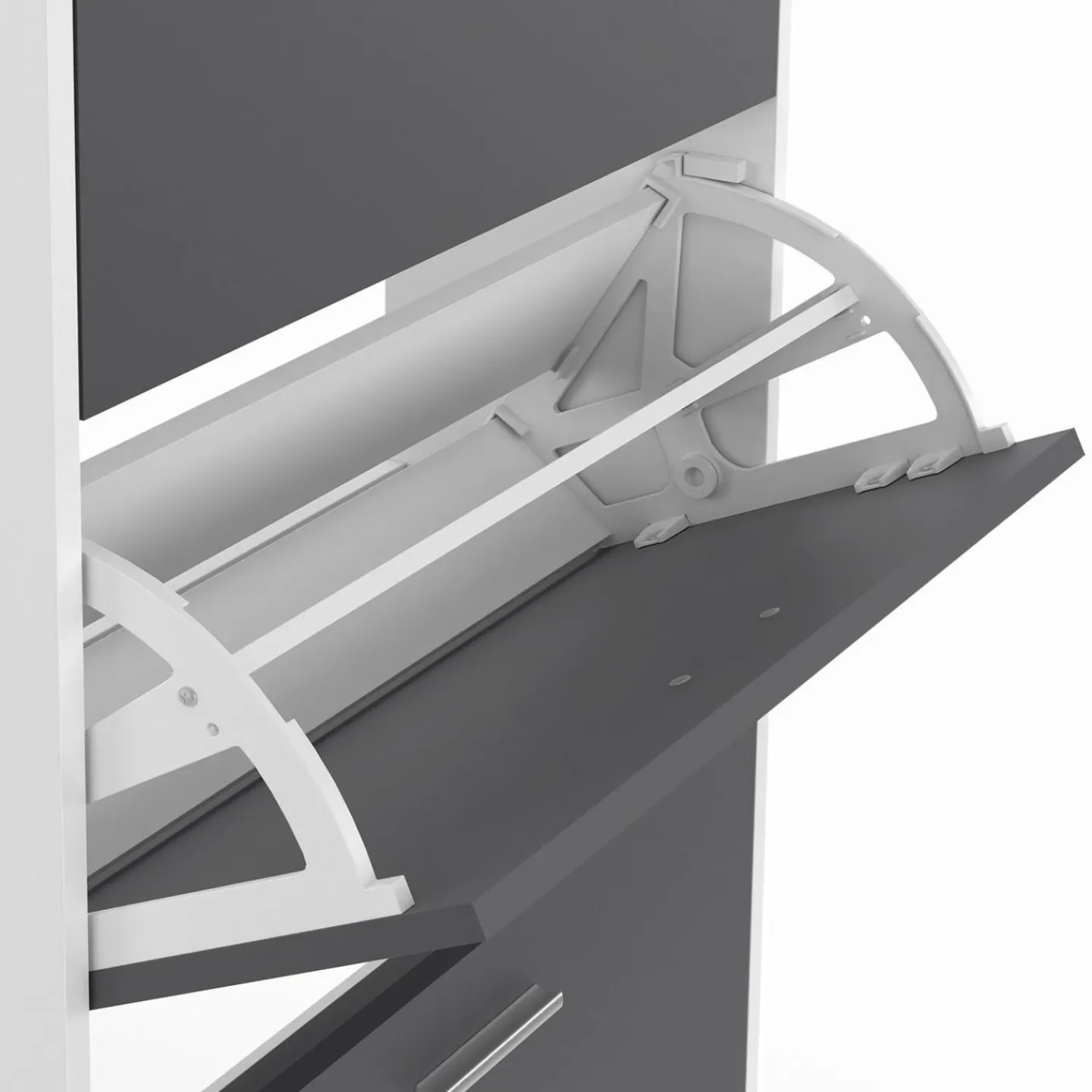 Armoire à chaussures 4 portes grises*IDMarket Sale