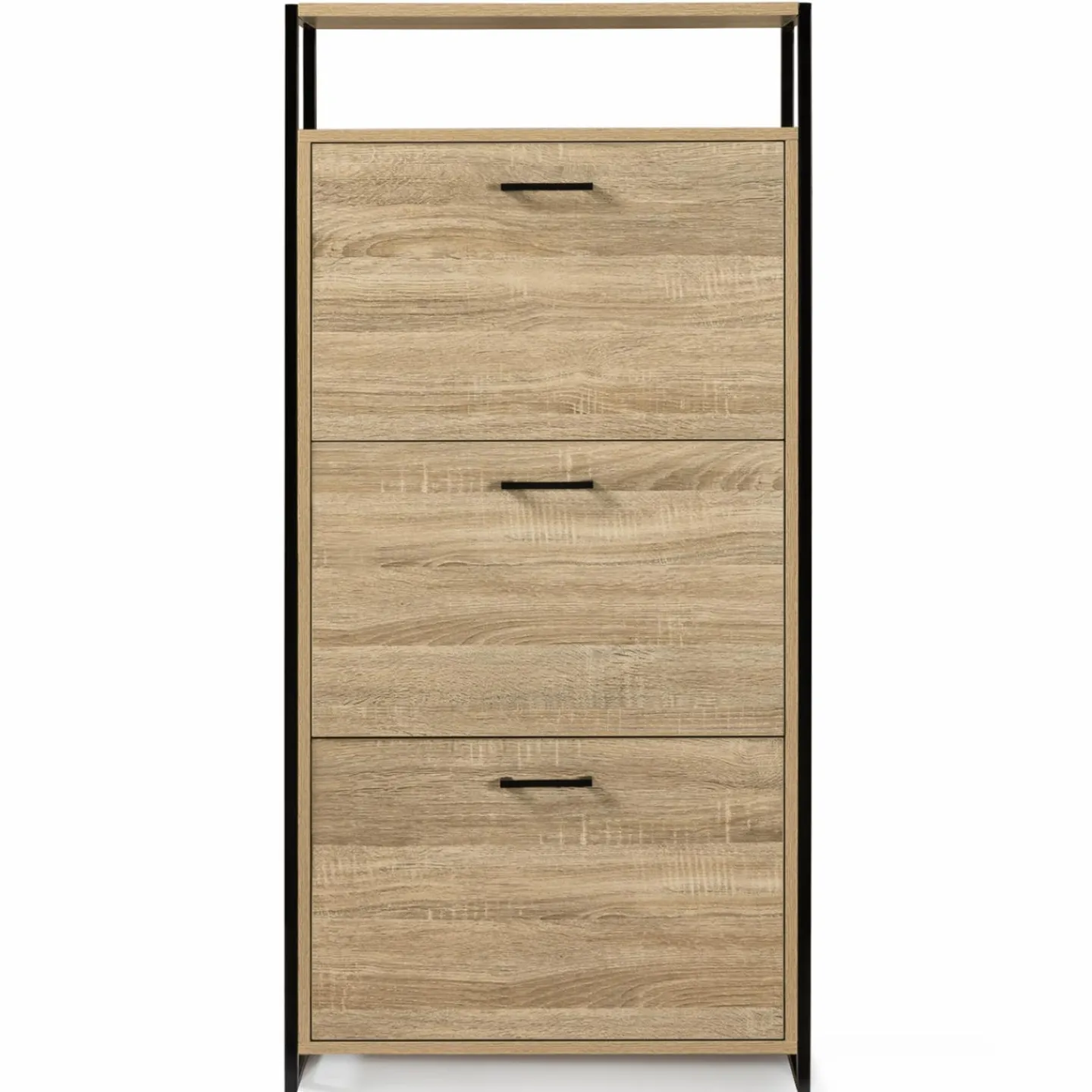 Armoire à chaussures avec étagère bois et métal*IDMarket