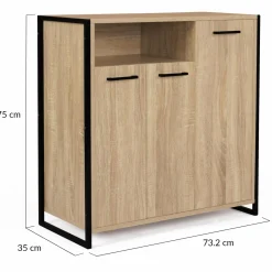 Armoire à chaussures avec portes et une niche bois et métal*IDMarket Hot