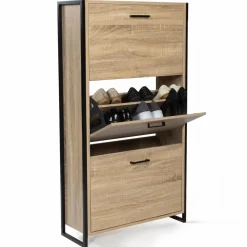 Armoire à chaussures bois et métal*IDMarket Clearance