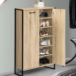 Armoire à chaussures industrielle bois et métal*IDMarket Outlet