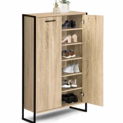 Armoire à chaussures industrielle bois et métal*IDMarket Outlet