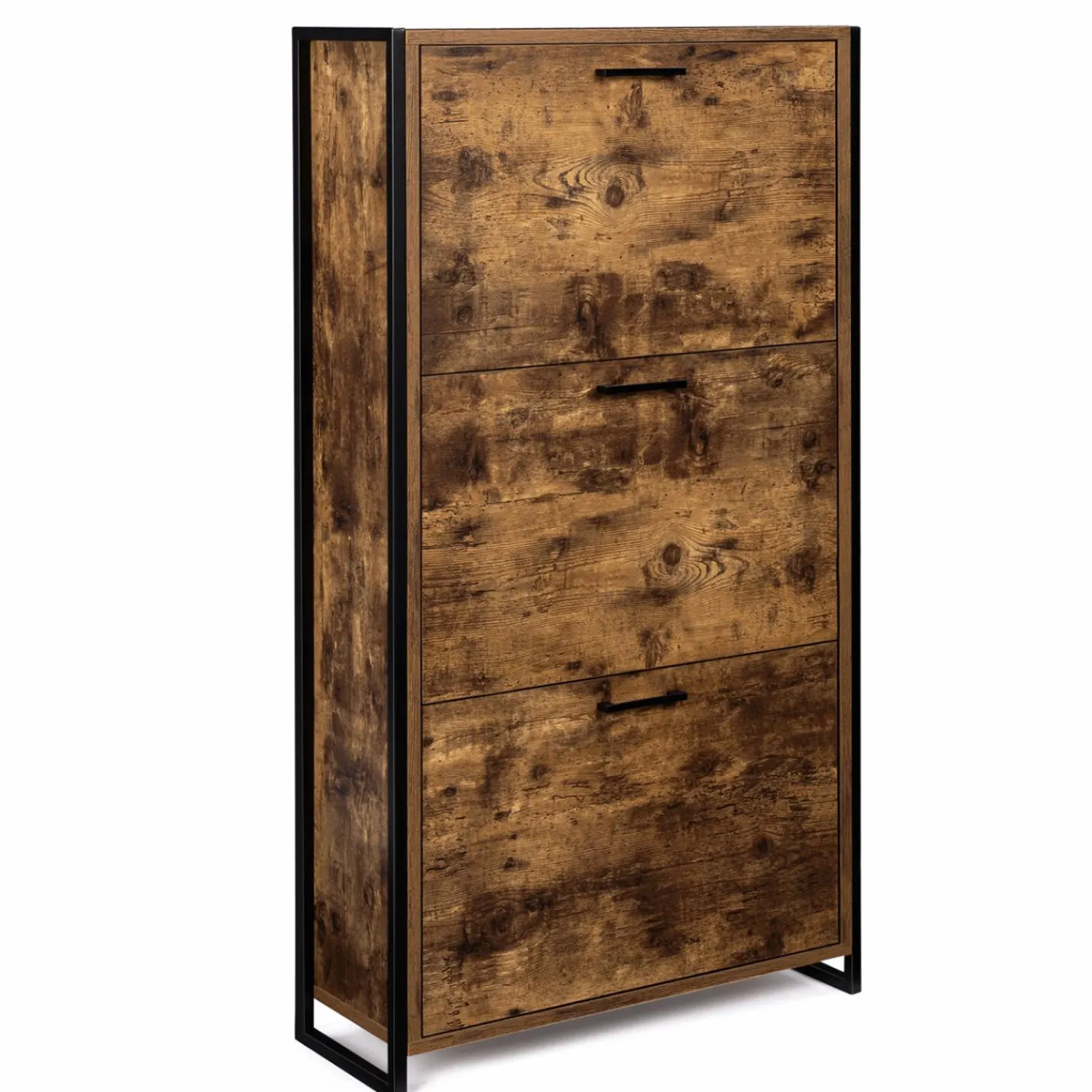 Armoire à chaussures industrielle 3 portes effet vieilli*IDMarket New