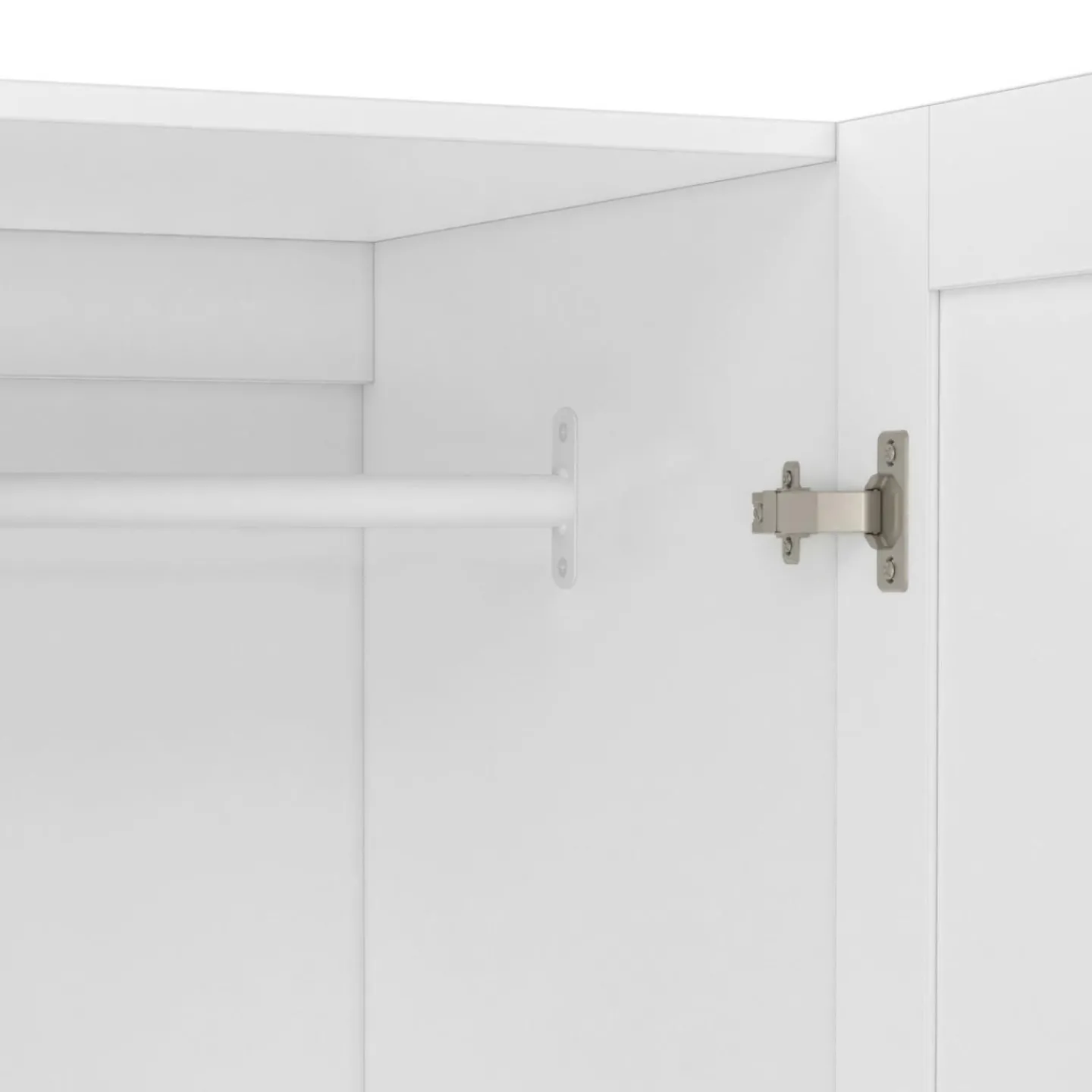 Armoire 4 portes blanche dressing penderie et 2 tiroirs 160 cm*IDMarket Hot